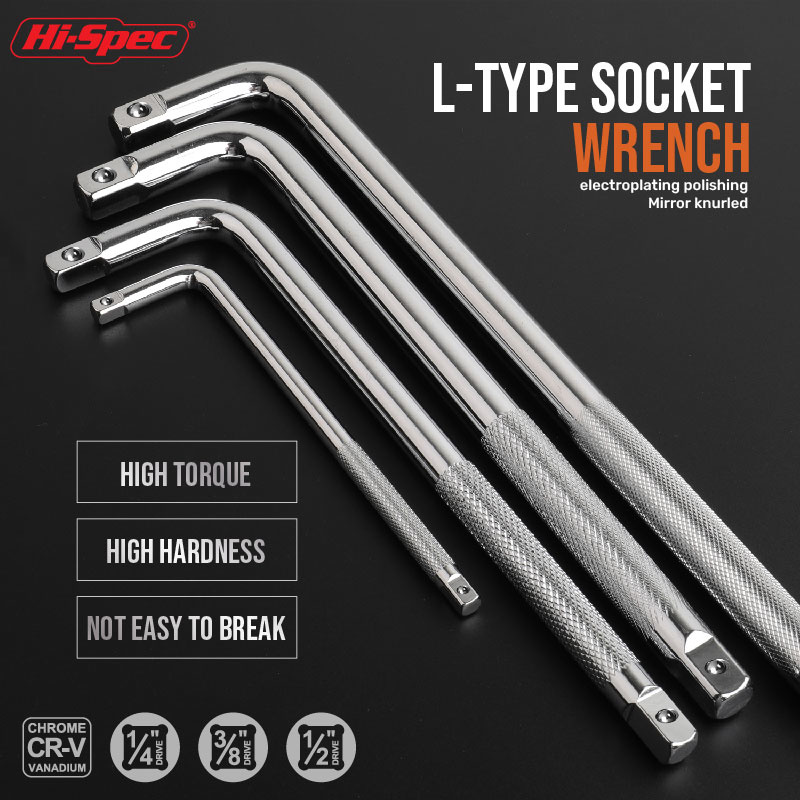 1/2" 3/8" 1/4" L-type Socket Wrench CRV L Spanner Keys Hexagon Double Head Perforation Elbow Wrench For Remove Fix Screw Nut