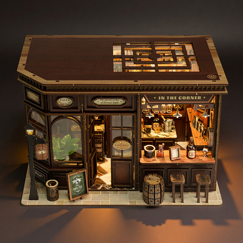 MINI DIY Doll House Miniature 3D Puzzle Wooden DollHouses Handmade Assembly Models Toys For Xmas Birthday