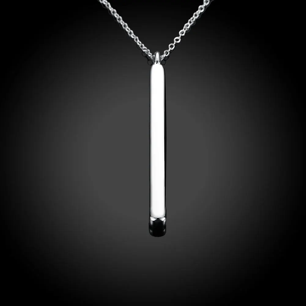 Hot Sale 925 Sterling Silver Necklace For Women Cuboid Geometry Pendant 18 Inches High Quality Wedding Jewelry
