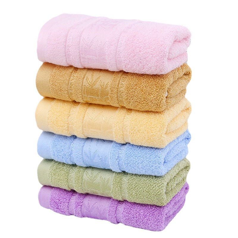 1/4/6pcs Embroidered Bamboo Fiber Towel Set High Quality Super Absorbent Bath Hand Towels Lilac for Home