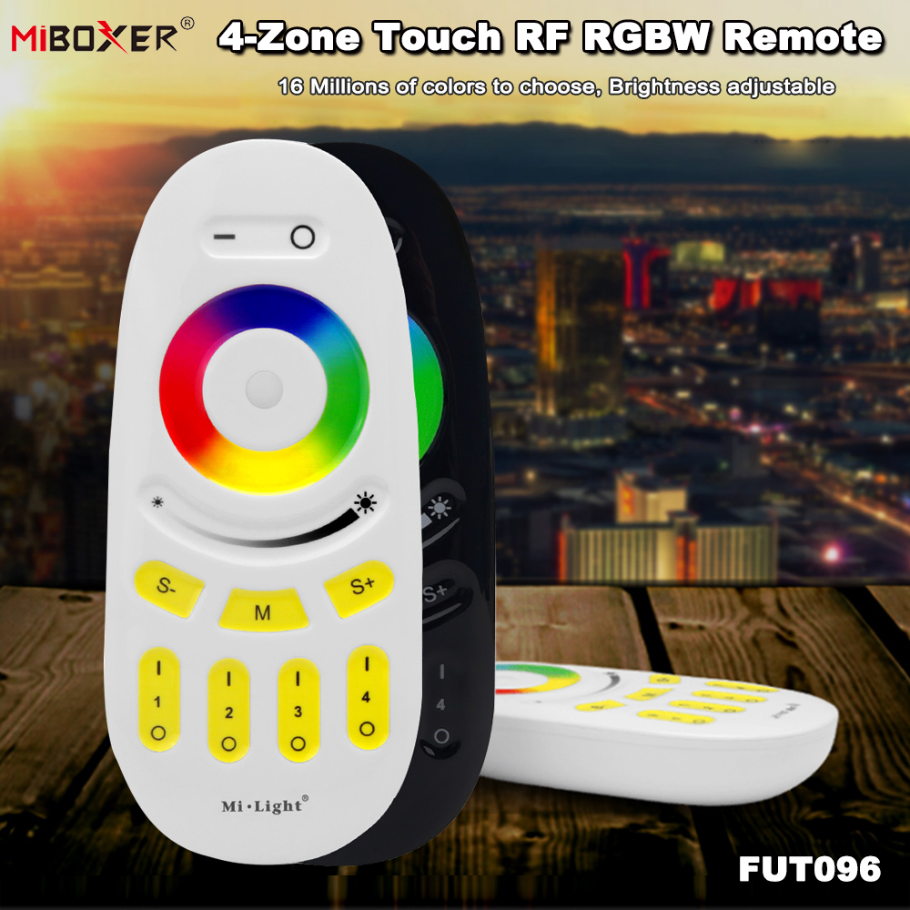 Miboxer FUT096 2.4GHzRF 4 Zone Wireless Dimmer Switch Touch Remote for LED Strip Smart RGB/RGBW Bulb/Lamp/Panel/Controller