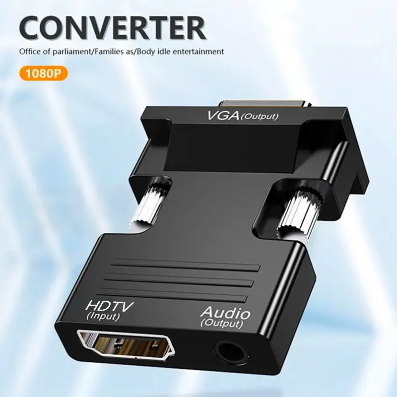 HDTV To VGA Line With Audio 1080P HDTV Female To VGA Male Converter With Audio 3 5mm Projector Computer Monitor Connectors
