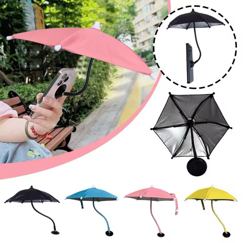 UV Protection Phone Umbrella for Sun Mini Phone Umbrella Stands Cute Personality Beach Sunshade Small Holder Mini Umbrella