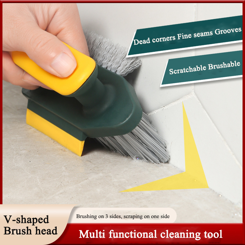 Multifunction Tile and Grout Cleaning Brush Corner Scrubber Tub Floor Brushes Portable Durable Gap 4 in 1 Cleaning Tools