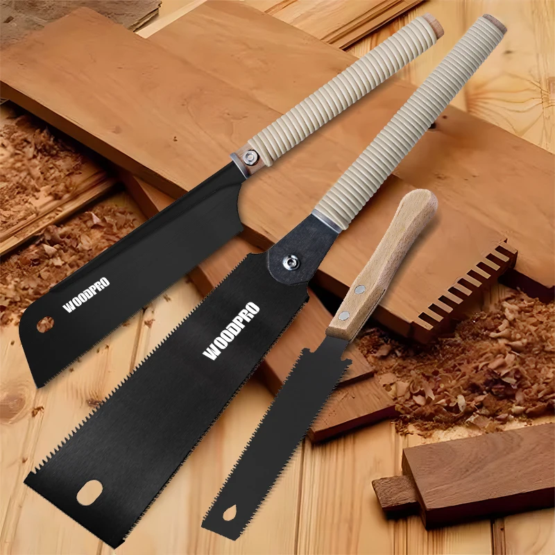 Japanese Pull Saw Set 6 Inch Double-Sided Small 17/6-10 TPI Double Edge Saw 17 TPI Single Edge Saw Woodworking PVC Pipe /Guitar