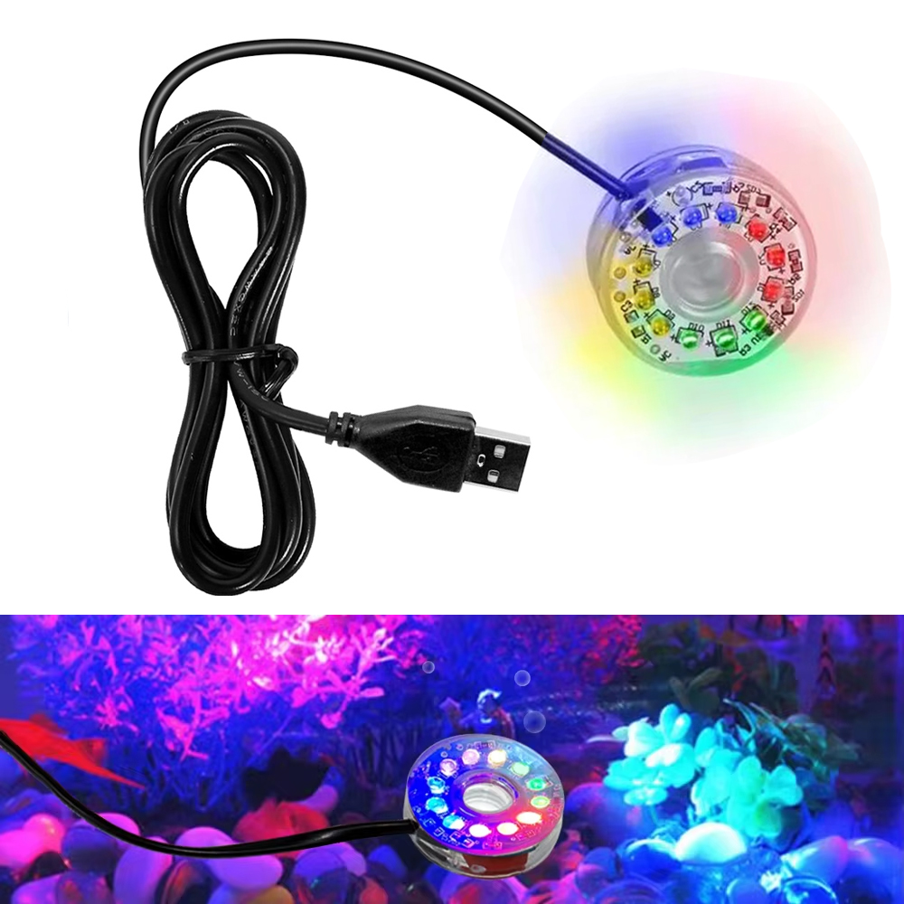 Mini LED Fish Tank Light Fishing Light Aquarium Light USB 5V 220V Waterproof Underwater Lamp RGB Ocean Light Fountain Decoration