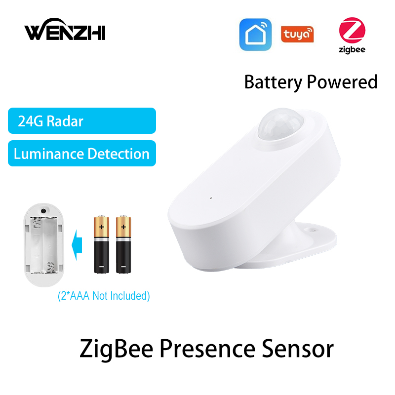 ZigBee Human Presence Sensor 24G MmWave Radar Motion Movement Occupancy Detector Battery Powered Tuya Smart Life Home Automation