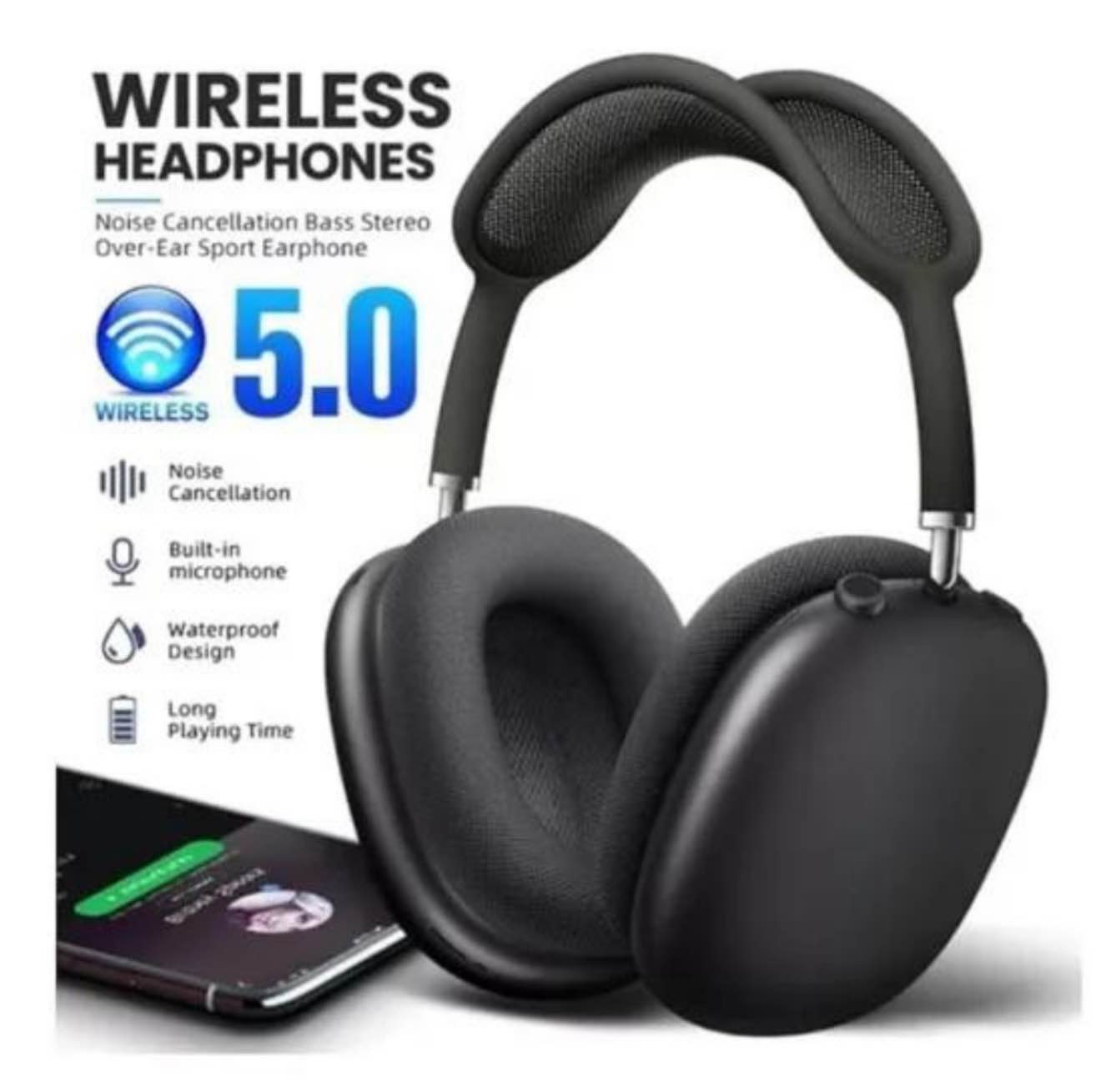 P9 Wireless Bluetooth Headphones | HiFi Stereo Over Ear Headset With Microphone Sports Noise Cancelling Earphones For Travel