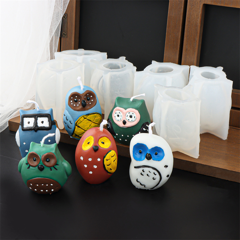 3D Owl Silicone Candle Mold DIY Cartoon Animal Soap Aromatherapy Plaster Resin Making Tools Home Decoration Crafts