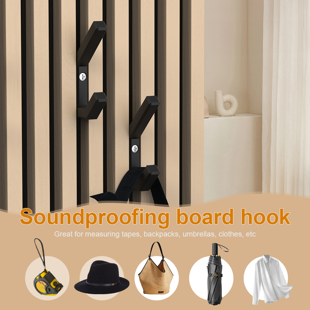 4 minimalist acoustic panel hook, black and white, compatible with most acoustic panels