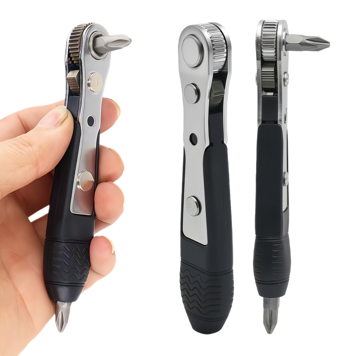 90 Degree Multifunctional Bidirectional Ratchet Screwdriver Elbow Flat Head Wrench Cross Screwdriver Ratchet Tool Accessory Set