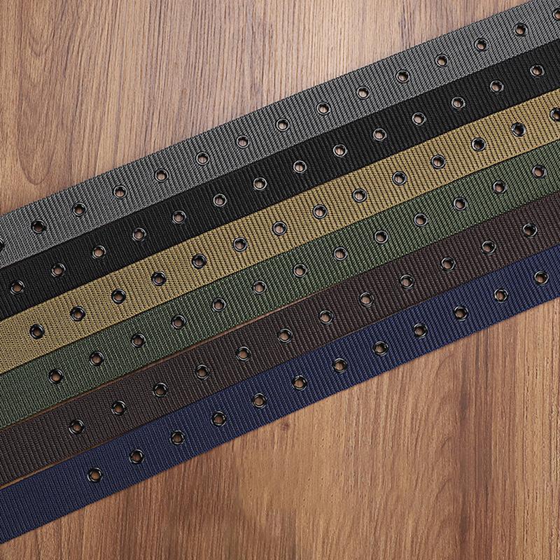 New Men's Belt Canvas Pin Buckle Leather Belt Outdoor Sports Belt Women's Trendy Eyelet Belt With Jeans Belt For Men Women