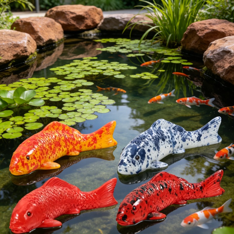Cute Carp Figurines Simulation Mini Koi Fish Ornament DIY Small Fish Statue Resin Crafts Fairy Garden Decor Cartoon Model