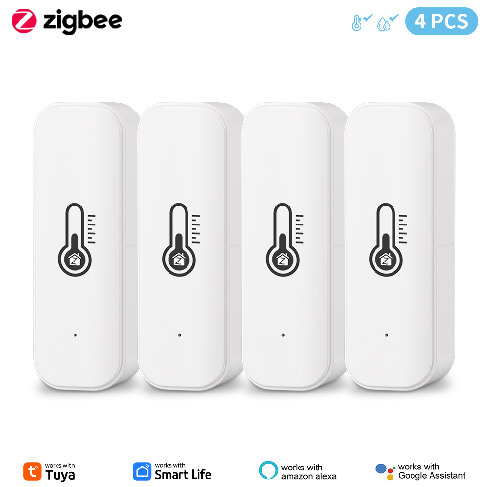 1~4pcs Tuya Zigbee 3.0 Temperature Humidity Sensor RightSitu ZTH02 Work With SmartLife Yandex Alexa
