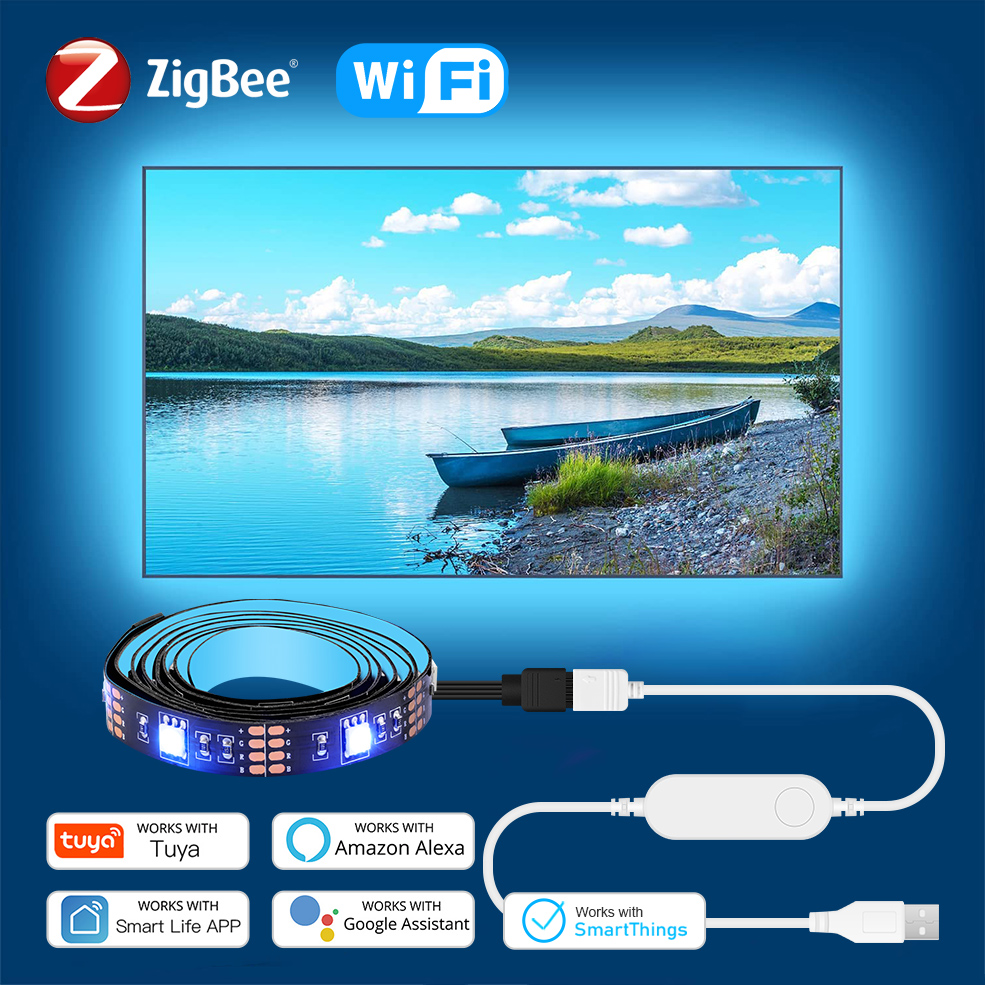 Tape Tuya Wifi Zigbee USB LED Strip Light 5050 DC5V RGB Lights Flexible Smart Led TV Back Lighting Work With Alexa Home lightify