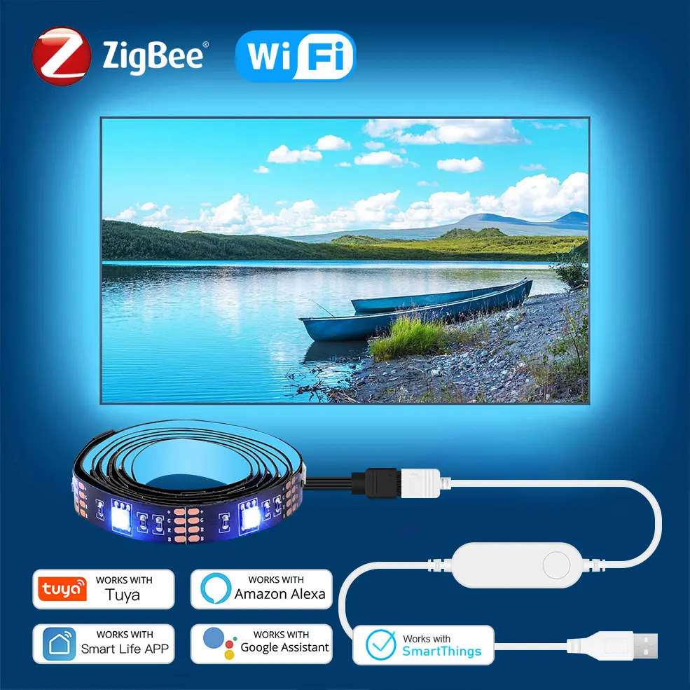Tape Tuya Wifi Zigbee USB LED Strip Light 5050 DC5V RGB Lights Flexible Smart Led TV Back Lighting Work With Alexa Home lightify - image 1