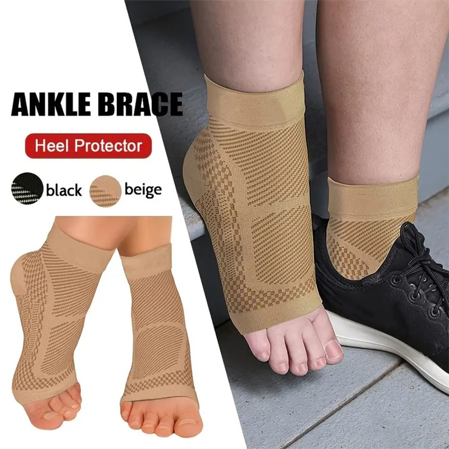 1 Pair Sport Compression Socks, 20-30 MmHg Foot Compression Sleeves For Ankle/Heel Support Anklet Gym Accessories