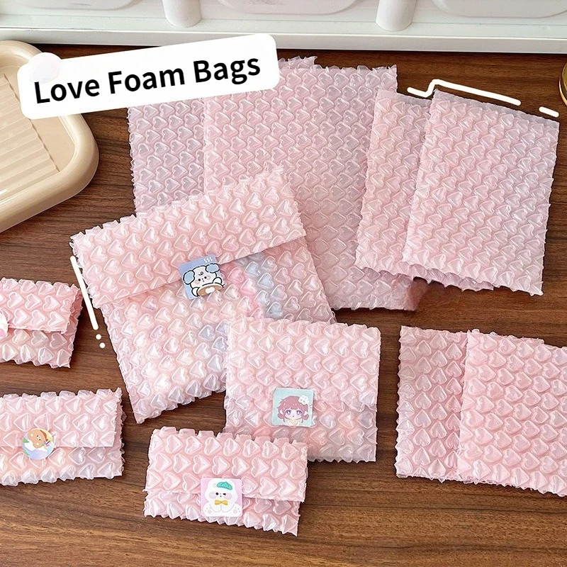 10/20Pcs Heart Shaped Waterproof Bubble Mailer Bags Love Express Packing Shockproof Protective Envelope for Shipping