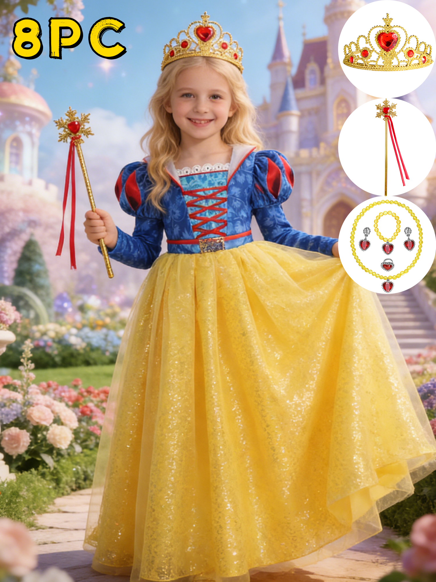 Girls Aurora Princess Costume Rapunzel Cosplay Dress Snow White Princess Halloween Carnival Birthday Moana Party Dress