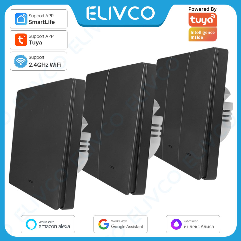 Tuya Smart WiFi Light Switch Push Button No Neutral Wire Switch Smart Life Voice Control Via Alexa Home Yandex Alice