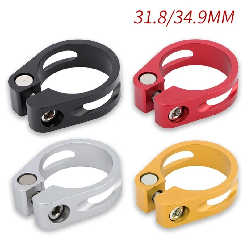 1PC Bicycle Seatpost Clamp 31.8/34.9mm Aluminum Alloy Seat Tube Clip for Road Mountain Bike Quick Release Bike Clamp