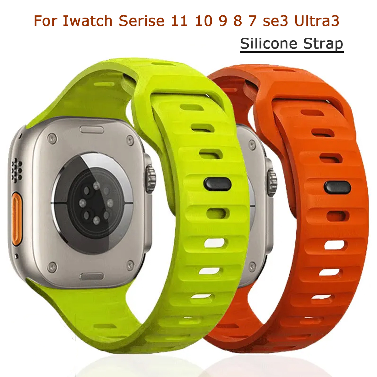 Silicone Strap For Watch Band Ultra 3 49mm 44mm 45 42mm 41 42mm 38mm Sports Watchband Iwatch Series 11/10/9/8/7/6 Bracelet