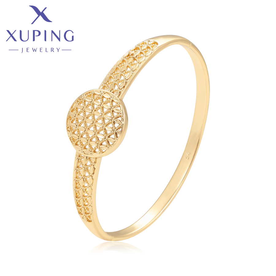 Xuping Jewelry Hot High Fashion 54mm Light Gold Color Bangle for Women Exquisite Birthday Party BW2595785302