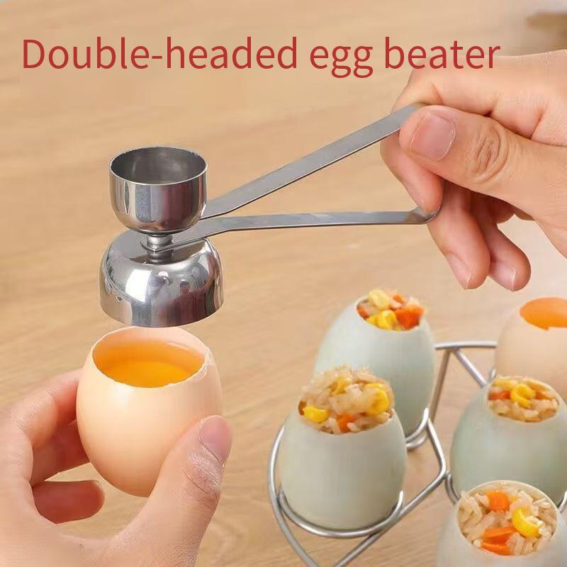 304 stainless steel egg shell opener, creative eggshell separator, household single and double head egg opener