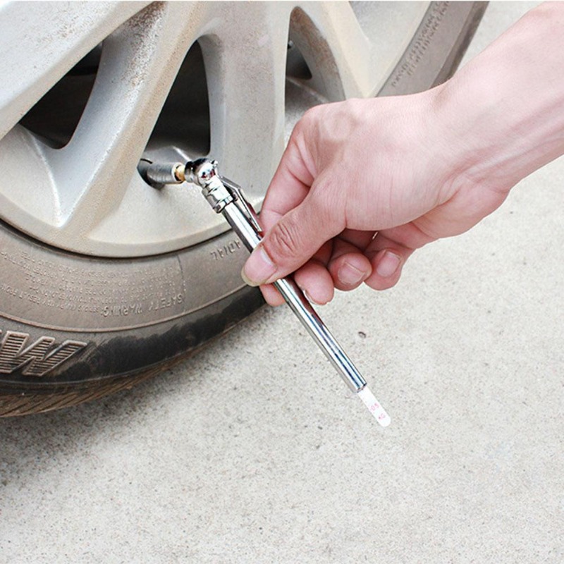 2pcs Mini Stainless Steel Pen Shaped Car Vehicle Tire Air Pressure Test Meter Gauge Portable Car Tire Pressure Gauge Barometer