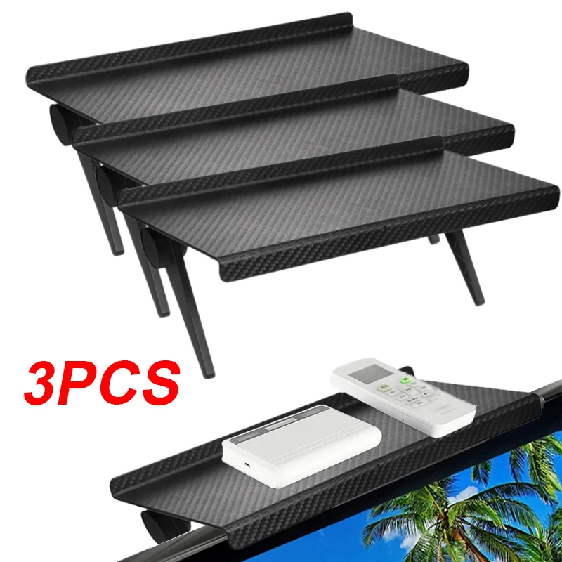 TV Screen Storage Shelves Adjustable Monitor Stand Computer Desktop Display Organizer Router Shelf Rack Home Office