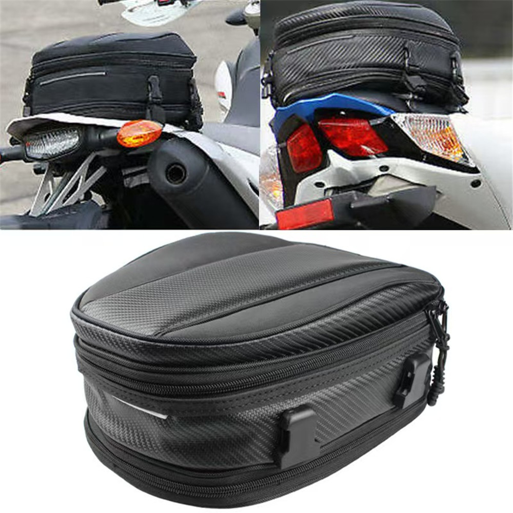 1pc Waterproof Motorcycle Tail Bag Sport Luggage Saddle Riding Rear Bag