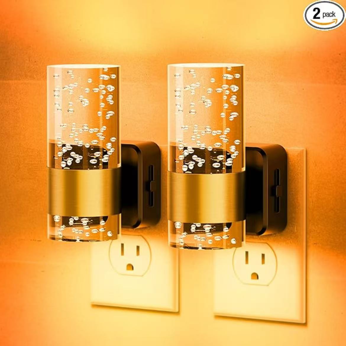 LED Plug-in Night Light, 3000K, 0-100LM Dimmable, Dusk to Dawn Sensor, for Bathroom & Hallway