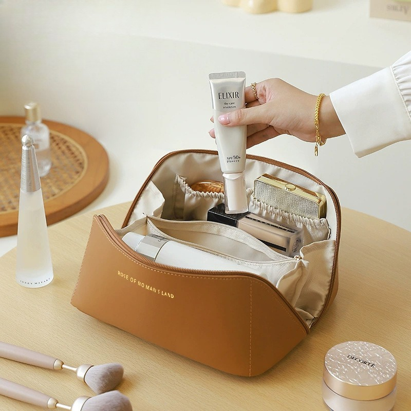Thickened PU Pillow Bag Multi-functional Travel Cosmetic Bag Portable Handheld Organizer