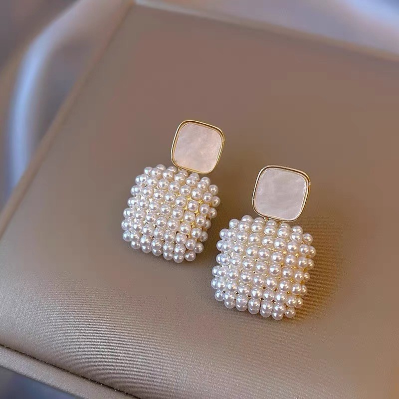 2025 New Fashion Jewelry Premium Pearl Square Pendant Earrings For Women‘s Eardrop party Girl’s Luxury Accessories