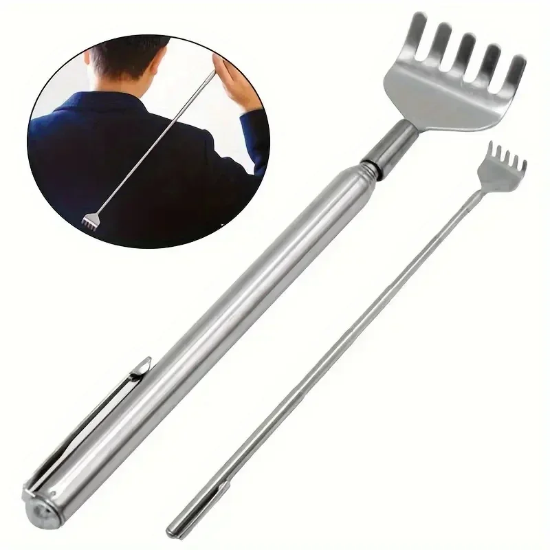 Stainless Steel Retractable Back Scratcher Extendable19.69 inches,Portable Itch Relief Tool with Nonticking Scratching Artifact