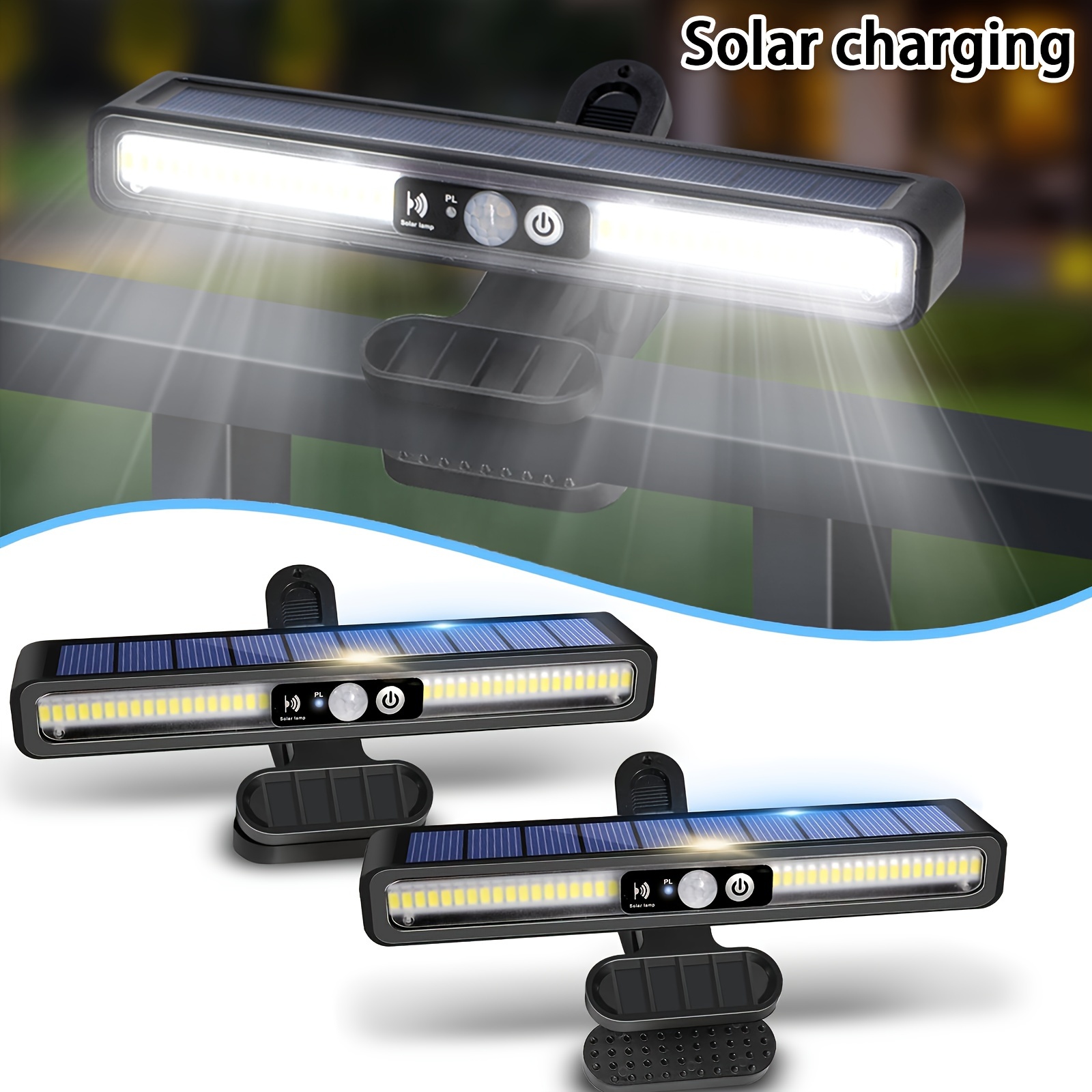 Clip On Solar Motion Lights Outdoor Waterproof,Solar Fence Lights Outside with 36 LEDs, Portable Solar Powered Security Light
