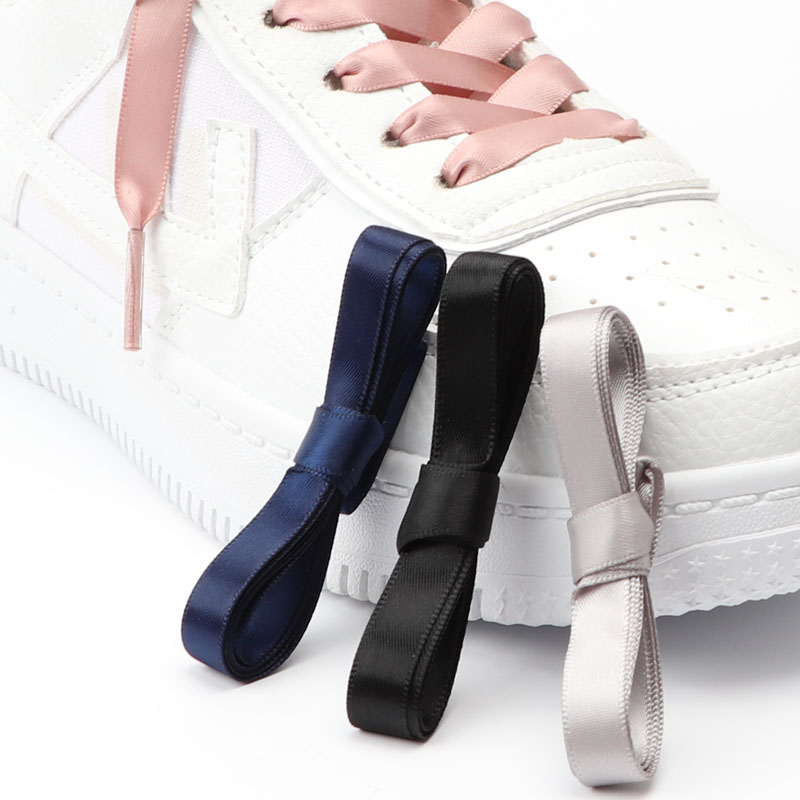 Silk Ribbon Shoe Laces Satin Flat Shoelaces Women Sneakers Shoelace Boots Laces for Shoes Decoration Casual Shoestring 1Pair