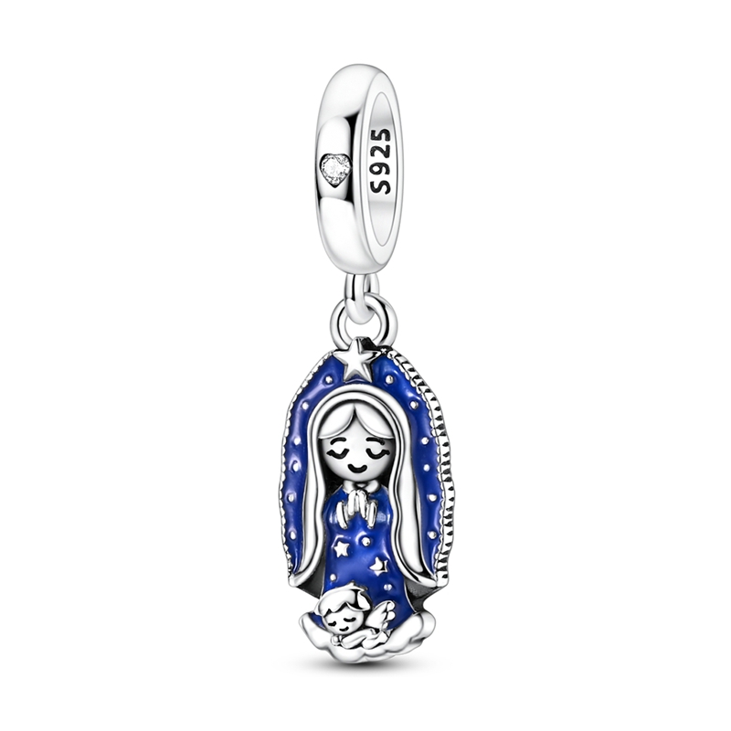 2026 New 925 Sterling Silver Luminous Nossa Senhora Aparecida Angel Charms Bead Fit 3mm Bracelet DIY Mother's Day Jewelry