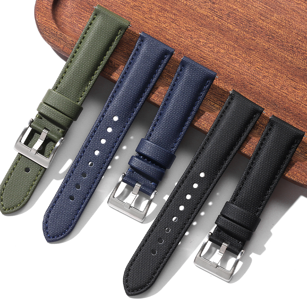 Quick Release Leather Sailcloth Watch Strap 20mm 22mm Sailcloth Texture Watch Band For Blancpain Watches