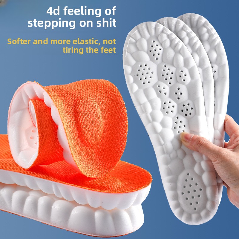 1 Pair Unisex Massage Arch Insoles for Men Lady High-Elastic Shock-Absorbing Odor-Resistant Sweat-Absorbing Feel Sports Insoles