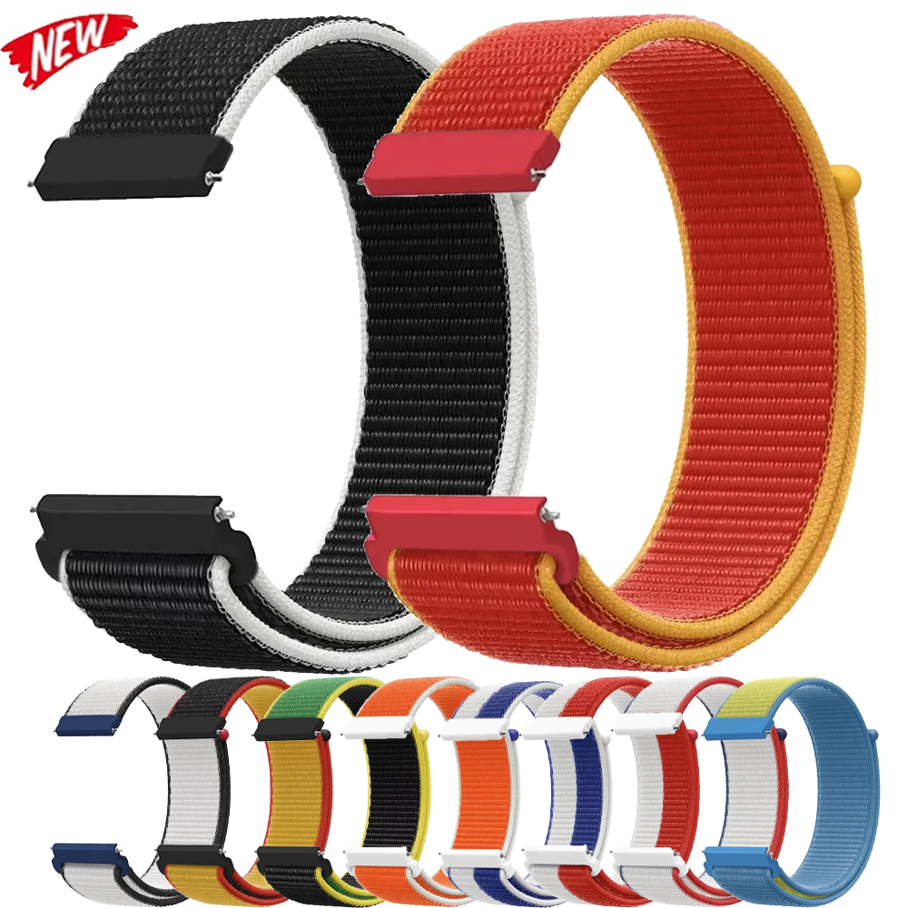 20mm 22mm Nylon Strap For Watch 7/6/5/4 44/40mm Flag Style Sports Breathable Watch Band Redmi Watch 5 Lite/Active
