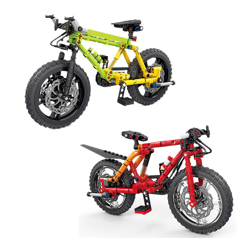 2 Style Bicycle Building Blocks Mountain Bike Model Decoration Simulation Car Model Children Educational Assembled Toys