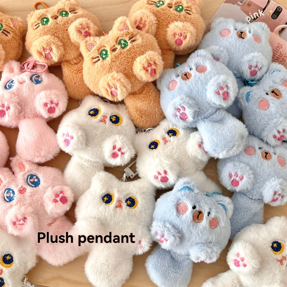 1/4 Pcs Cute Plush Cartoon Cat Pendant Soft Cute Girl Backpack Decoration Pendant Student