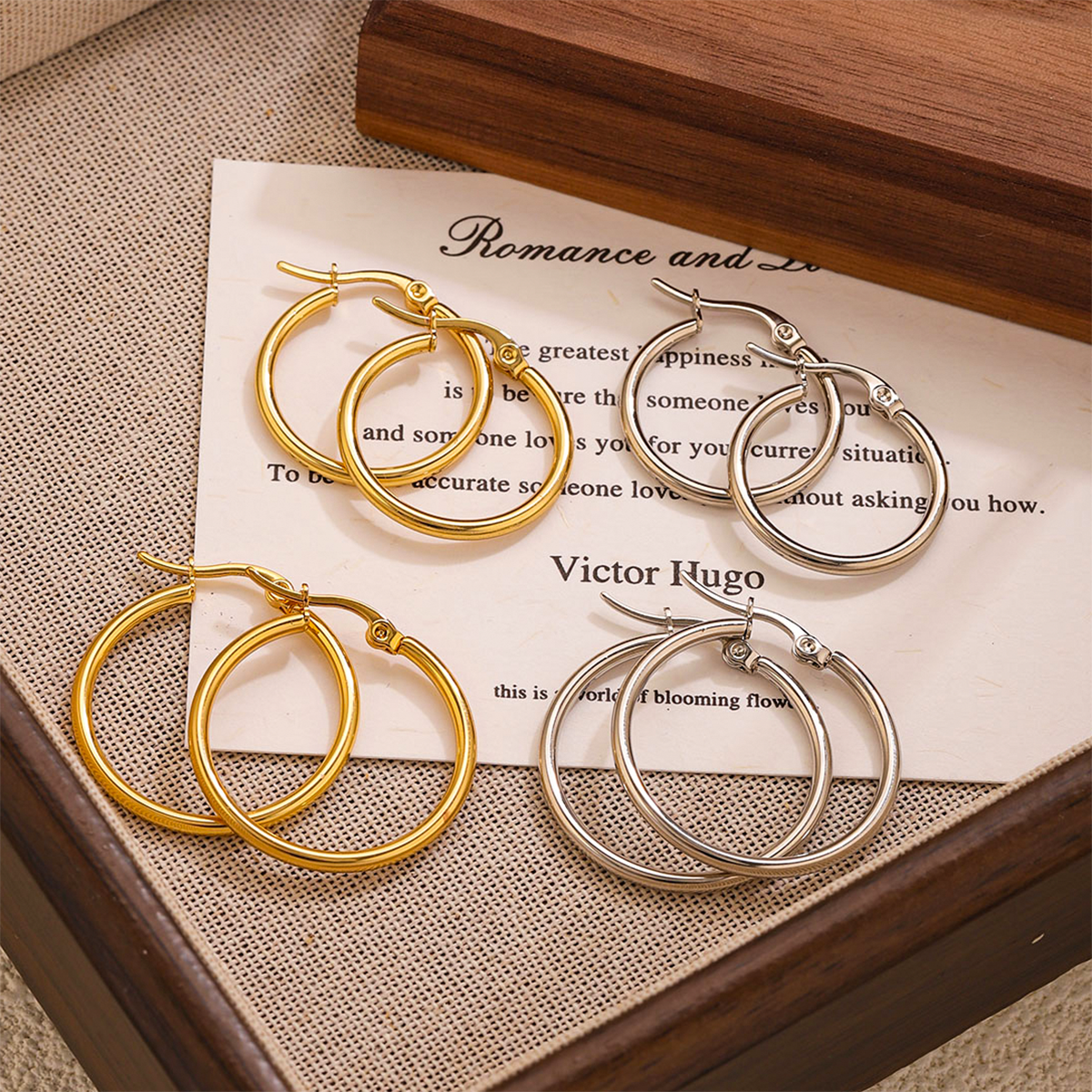 1 Pair Stainless Steel Open Ear Rings Hypoallergenic Hoop Earrings DIY Jewelry Making Components Accessories Craft Supplies