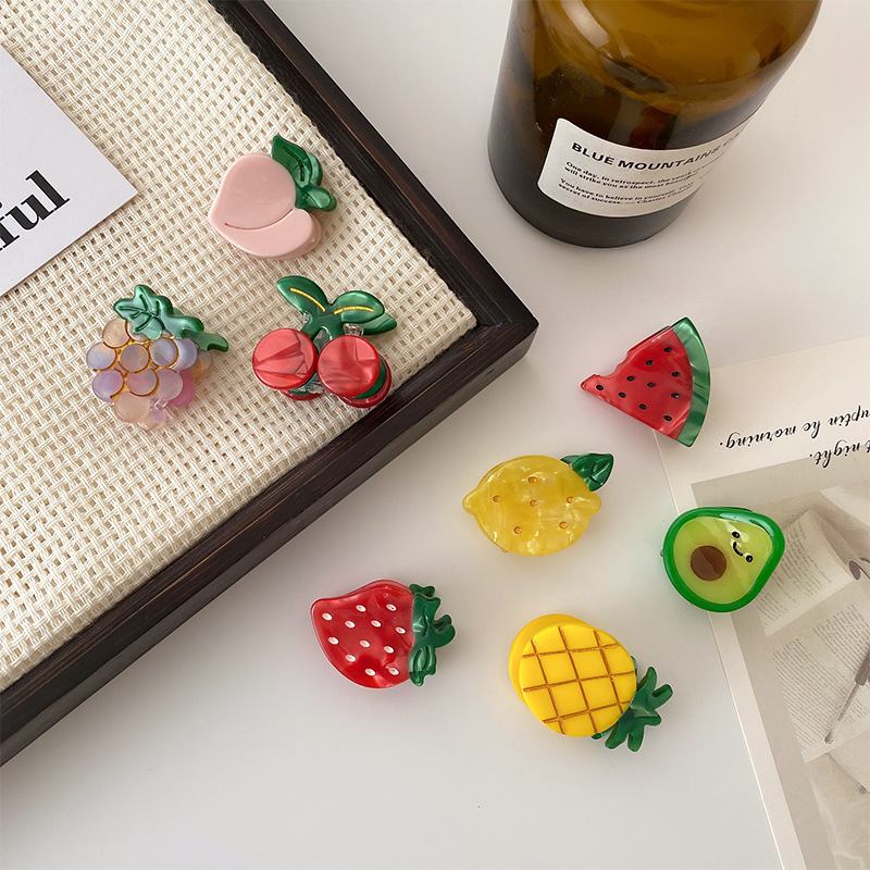Formal: Mini Acetate Clip, Cute Fruit Hair Clip, Top Clip with High-end Feel, Side Clip for Tousleds, Hair Accessory