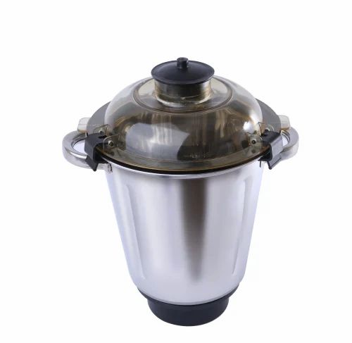 Commercial Stainless Steel Mixer Grinder Jar with Safety Lock Lid | Heavy Duty Mixer Jar for Kitchen | Durable Grinding Jar 2500ml