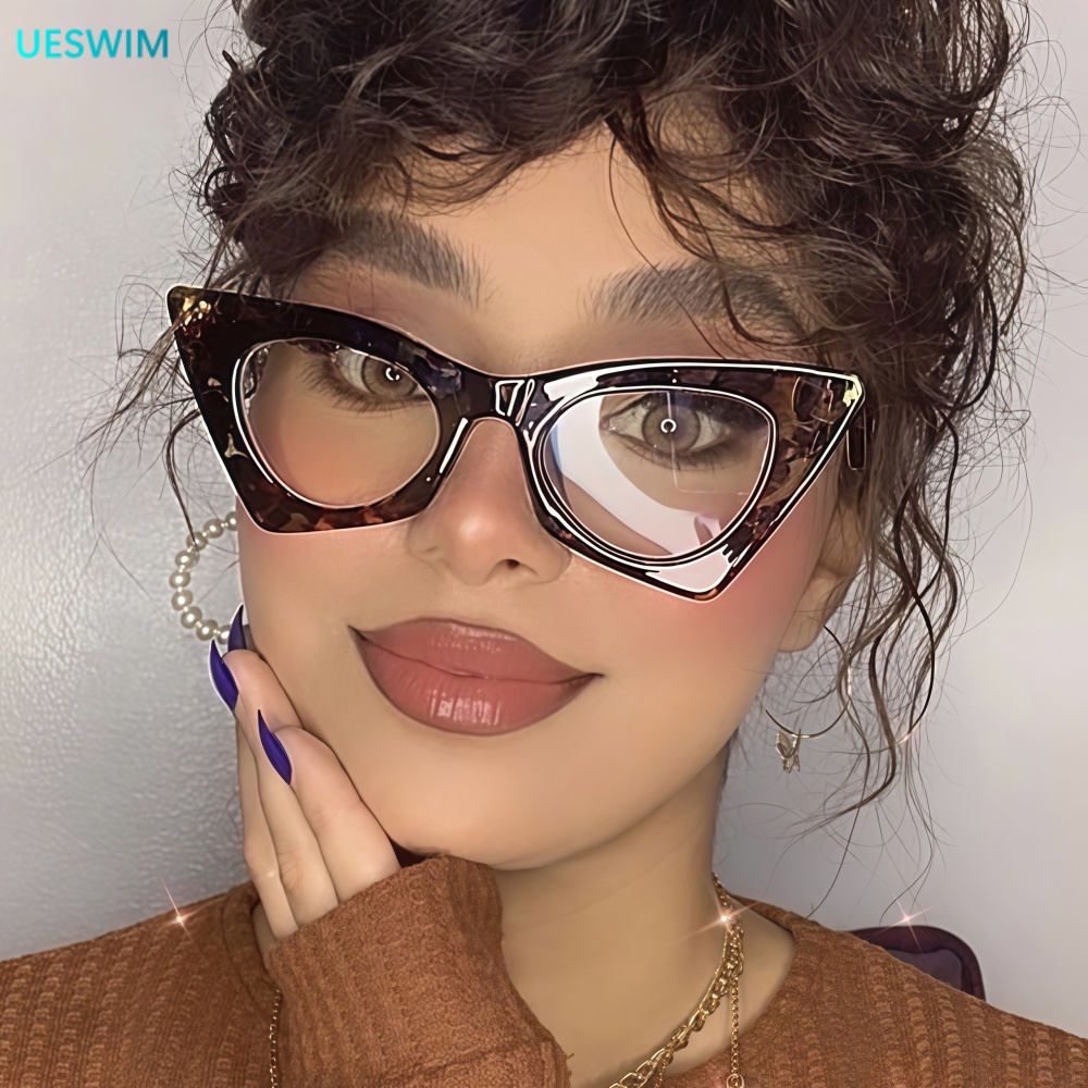 Retro Cat Eye Anti Blue Light Glasses For Women Fashion High Quality Clear Lens Ladies Ordinary Optical Glasses