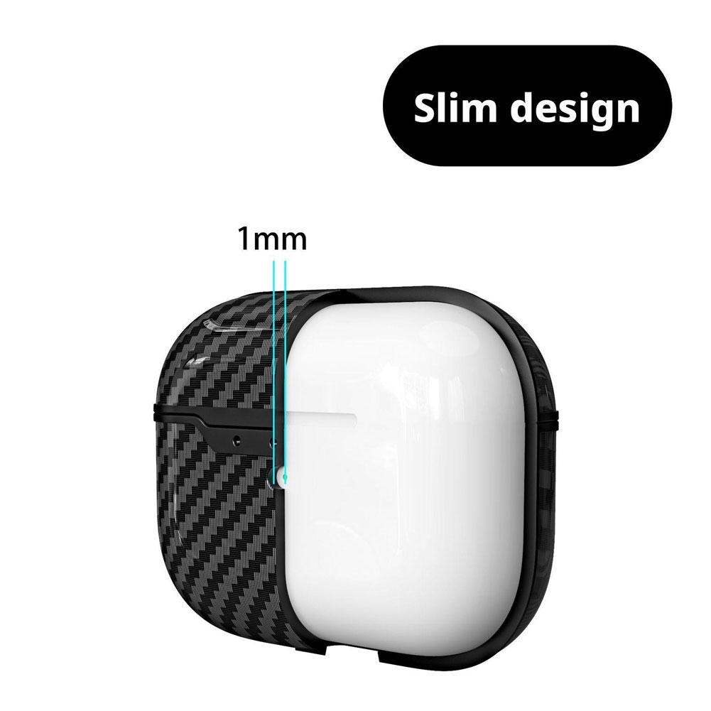Airpods Pro3 Bluetooth Earphone Case Matte Carbon Fiber Texture Soft Shell TPU Anti-Drop Protective Cover for Wireless Earbuds