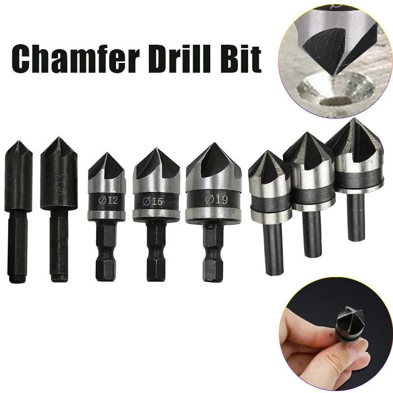 Countersink Drill Bit 3Pcs Chamfer 90°Carbon Steel Drill Bit for Wood Metal Chamfer Cutter Chamfer Metal Drilling Bit Set
