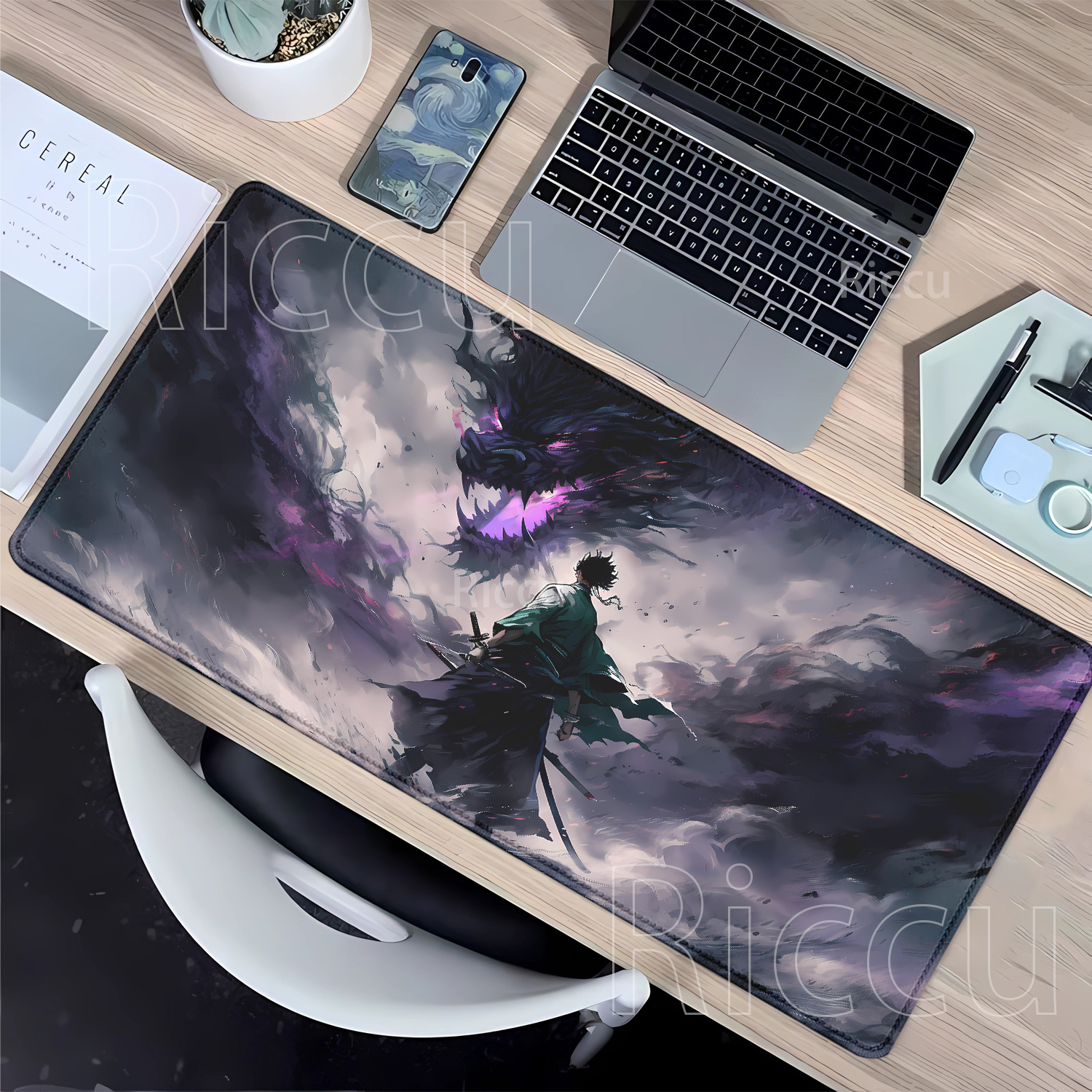 Gaming Mouse Pad black cat girls XXL Office Accessories Gamer Keyboard Desk Mat Non-Slip Laptop kawaii overlock Mousepad